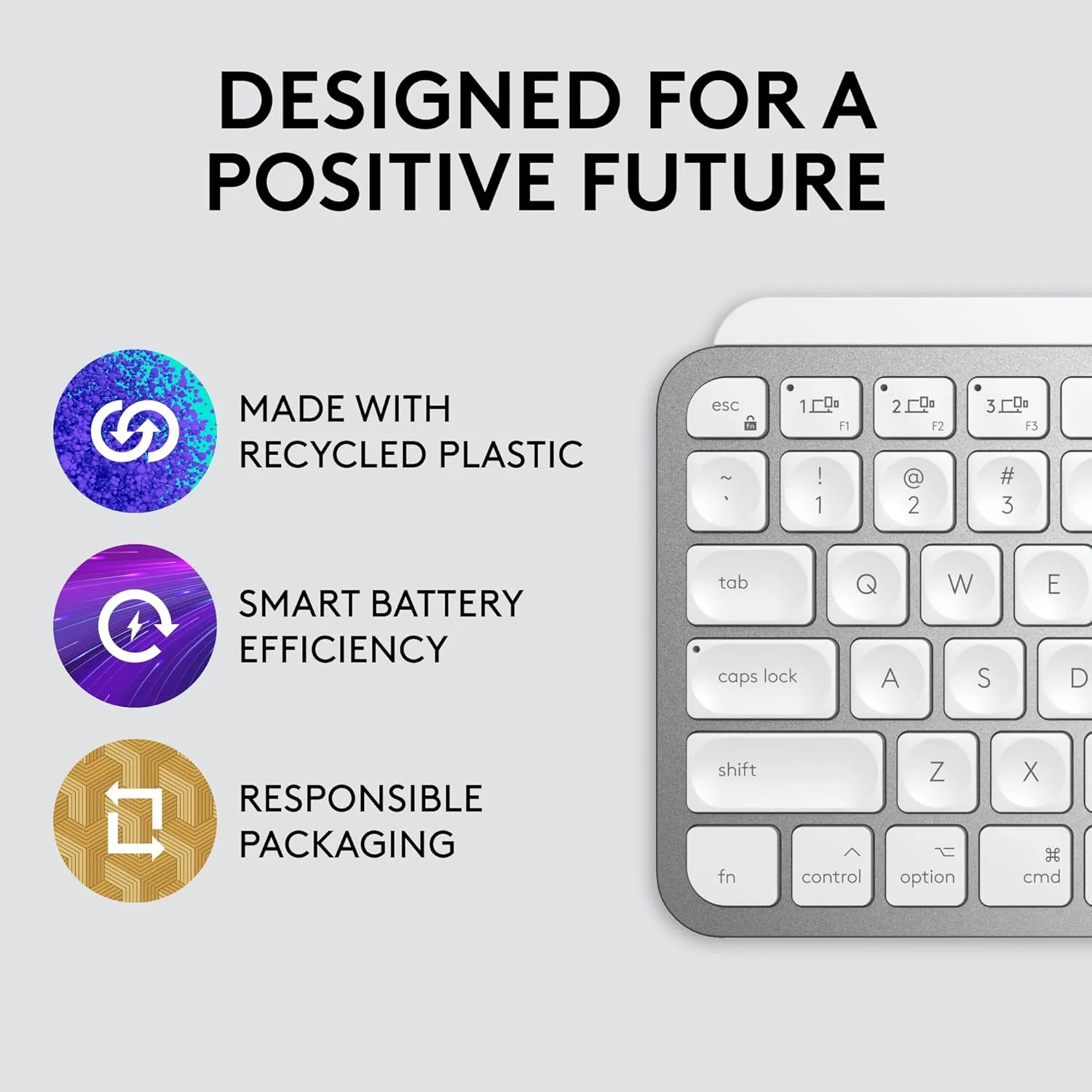 Logitech MX Keys Mini for Mac Wireless Keyboard - Compact Bluetooth, Backlit Keys, USB-C, Tactile Typing - Image 5