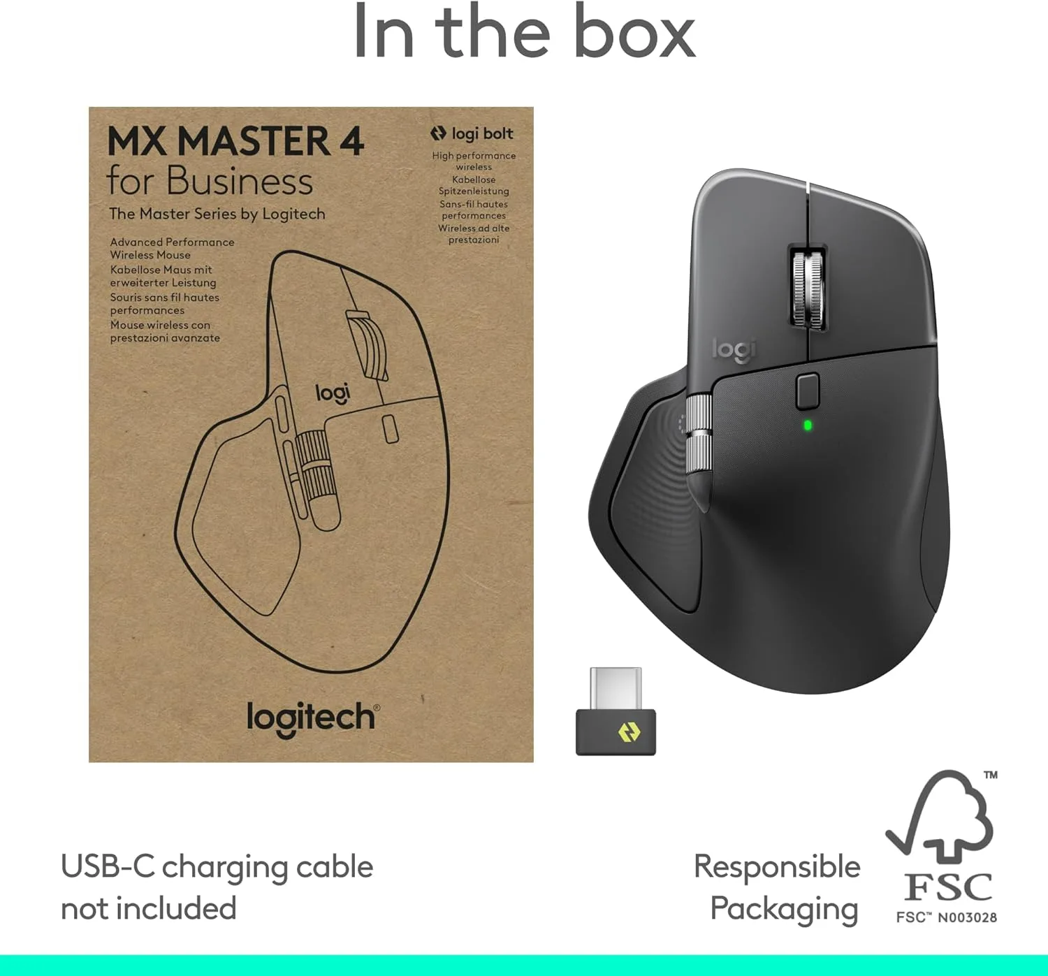 Logitech MX Master 4 for Business Wireless Mouse - 8K DPI, MagSpeed Scrolling, Logi Bolt, Bluetooth, USB-C Charging - Image 11