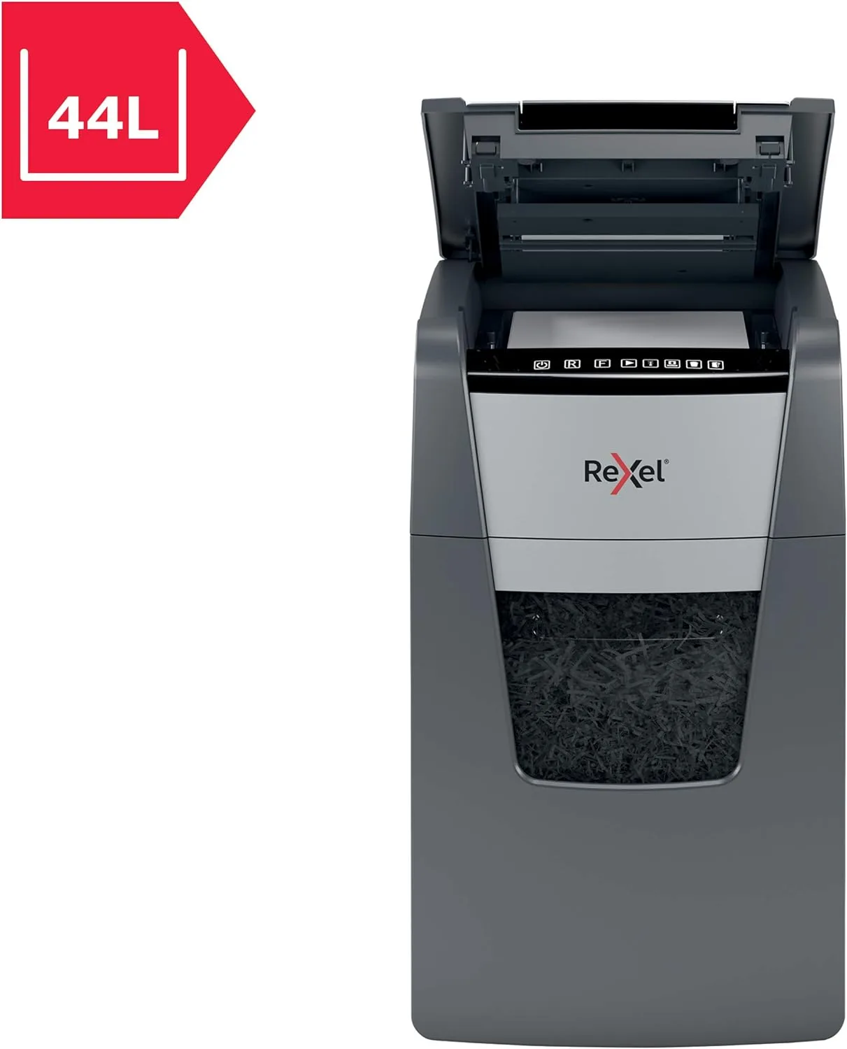Rexel Optimum Auto Feed+ 2020130X - 130 Sheet Auto Feed Cross Cut Shredder, P-4 Security, 44L Bin - Image 7