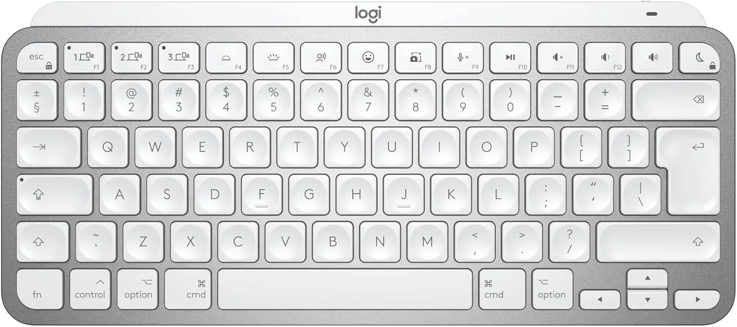 Logitech MX Keys Mini for Mac Wireless Keyboard - Compact Bluetooth, Backlit Keys, USB-C, Tactile Typing