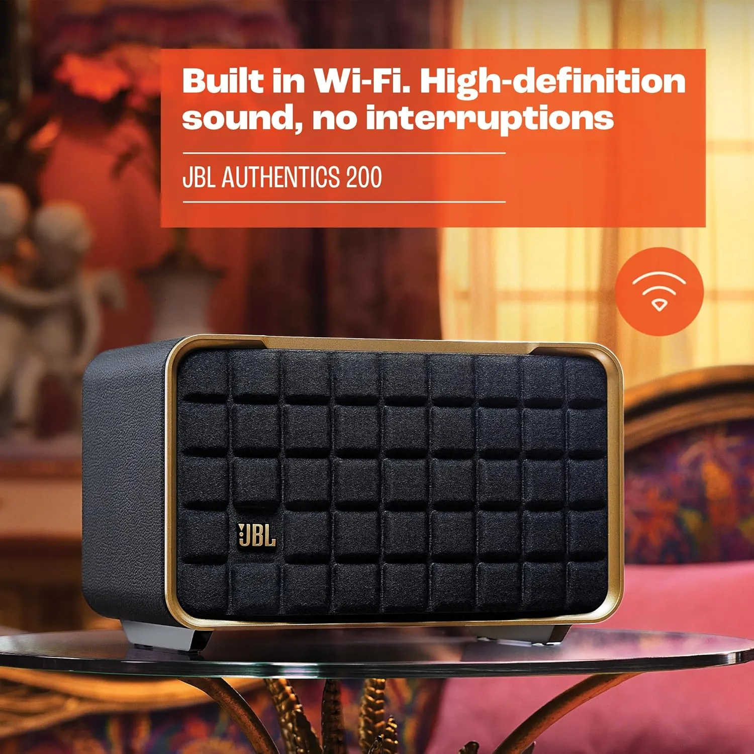 JBL Authentics 200 JBLAUTH200BLKUK - Retro Smart Bluetooth Speaker with Wi-Fi, Voice Assistant, and Powerful Sound - Image 10