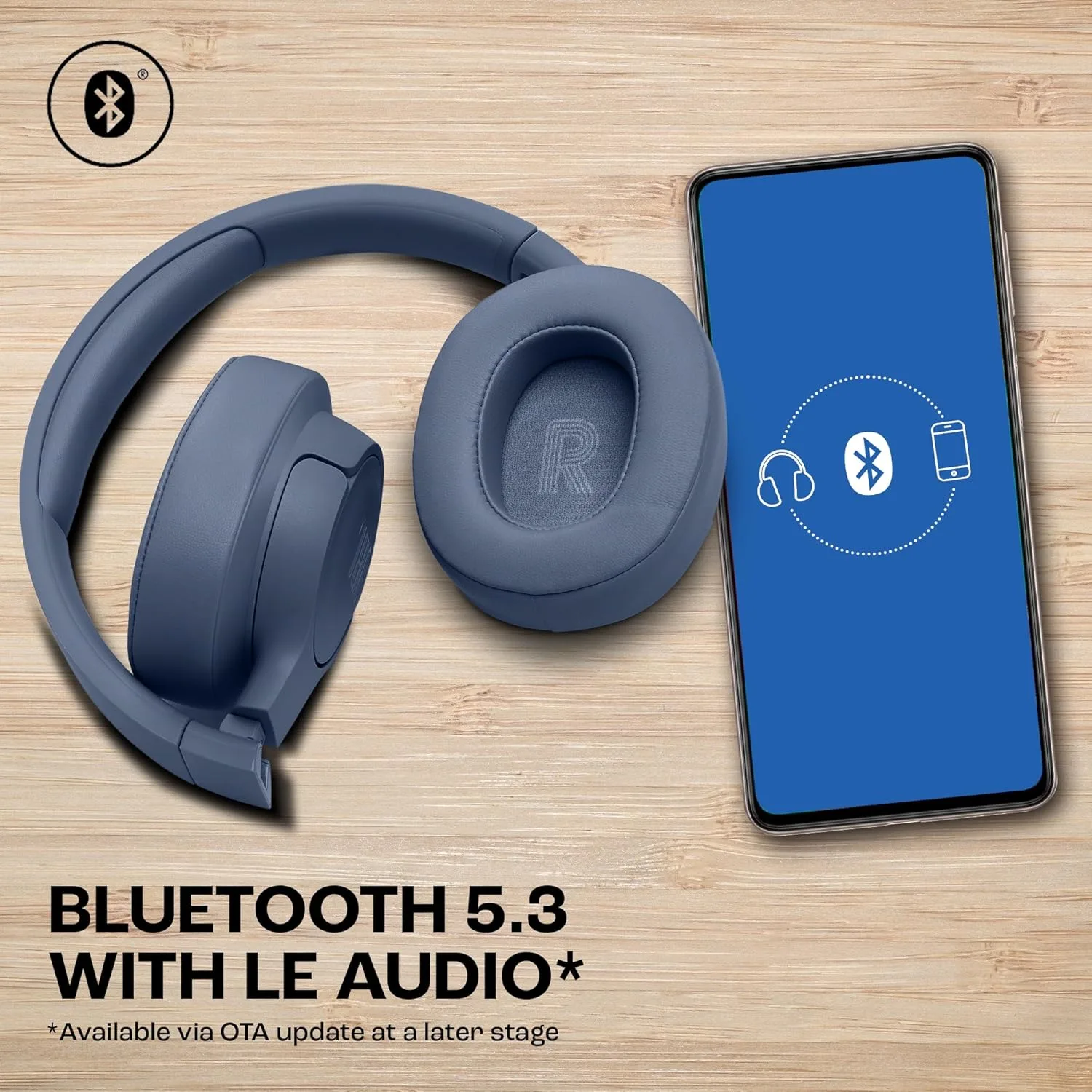 JBL Tune 770NC Wireless Over-Ear Headphones JBLT770NCBLU with Adaptive Noise Cancelling, Bluetooth 5.3, 70H Battery - Image 6